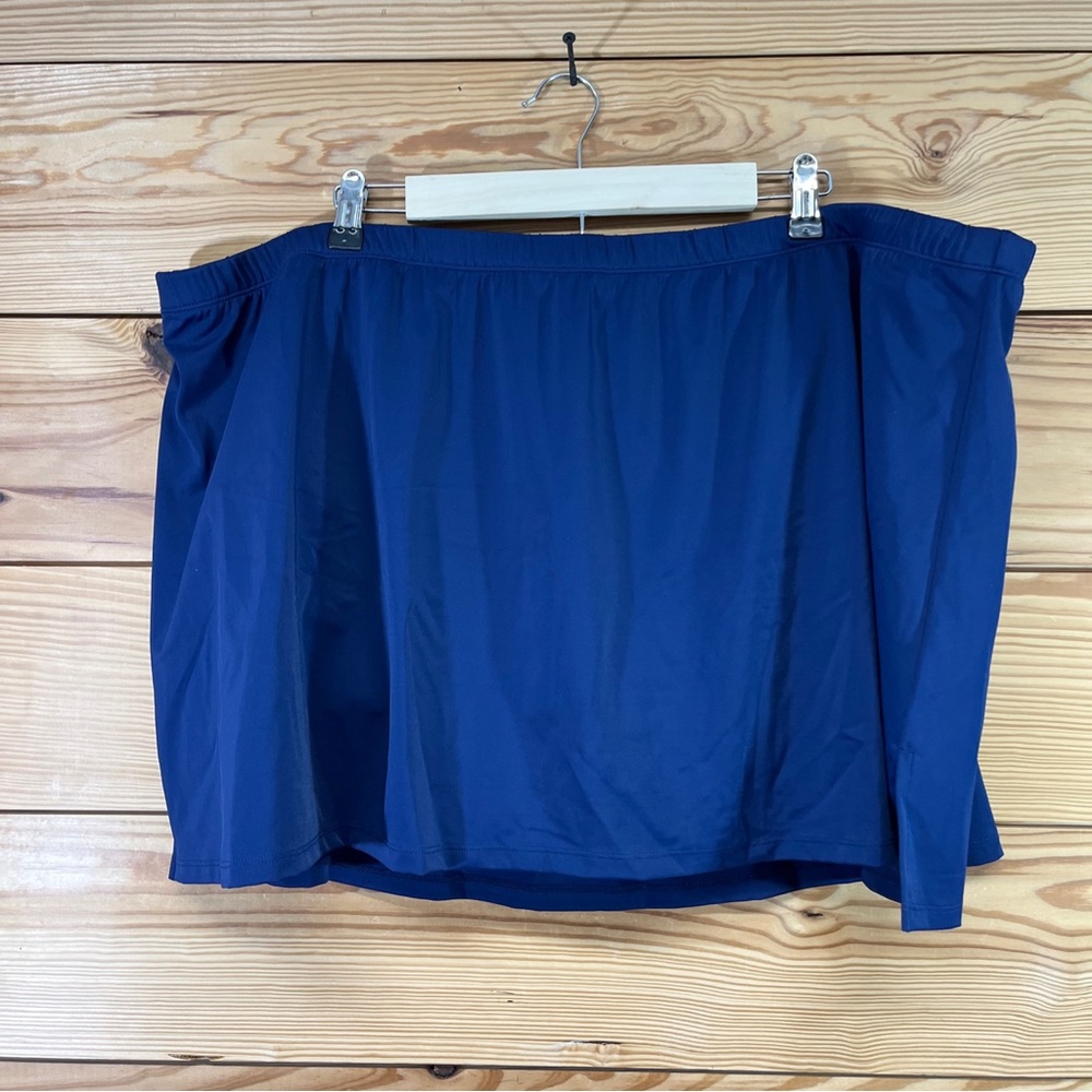 Swimsuits for All Side Slit Skirt 30 Navy Blue 24710 Swim Skirt Suit NWT B146